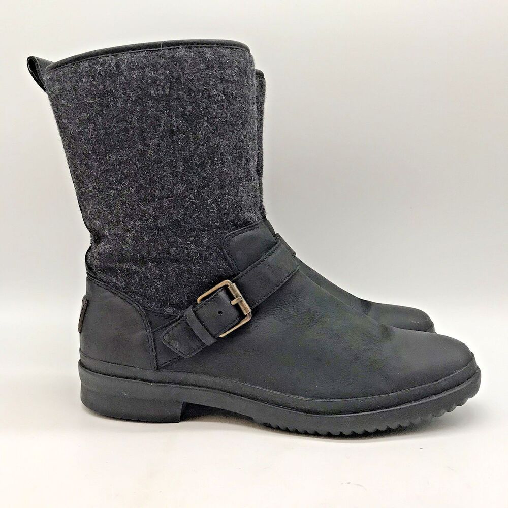 UGG Black and Gray Combat Boots